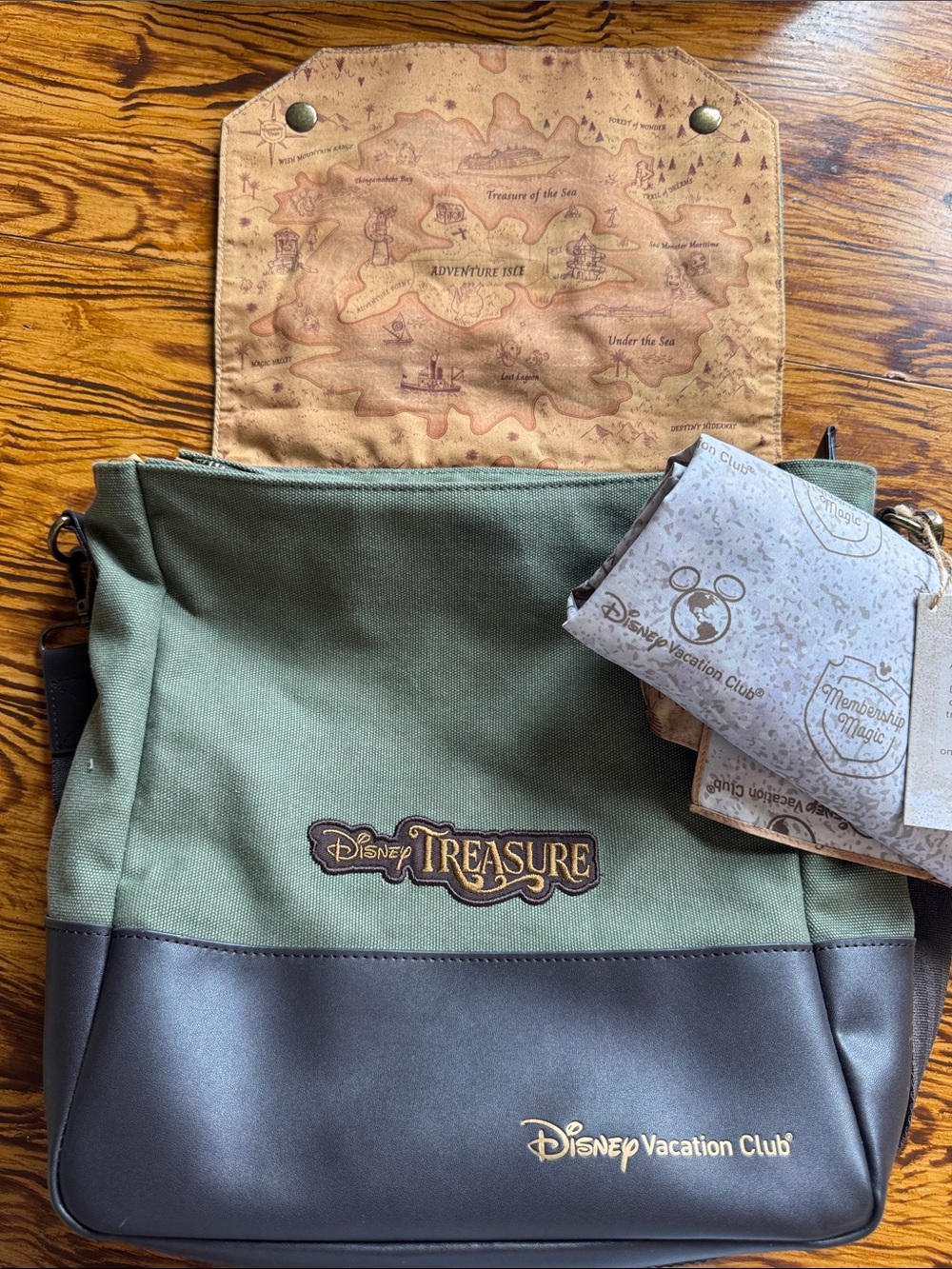 Disney Green & Brown 'Treasure' Crossbody Messenger Bag